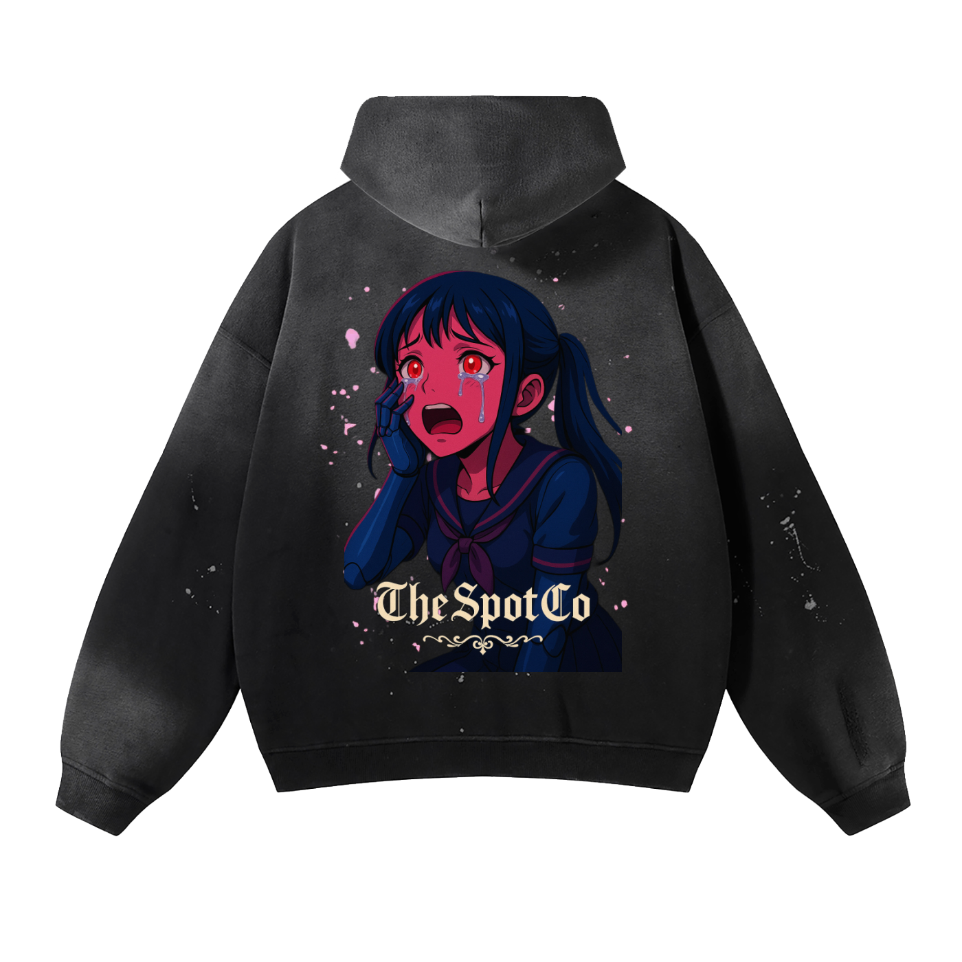 Vintage Washed Frayed Fleece Hoodie mockups 2